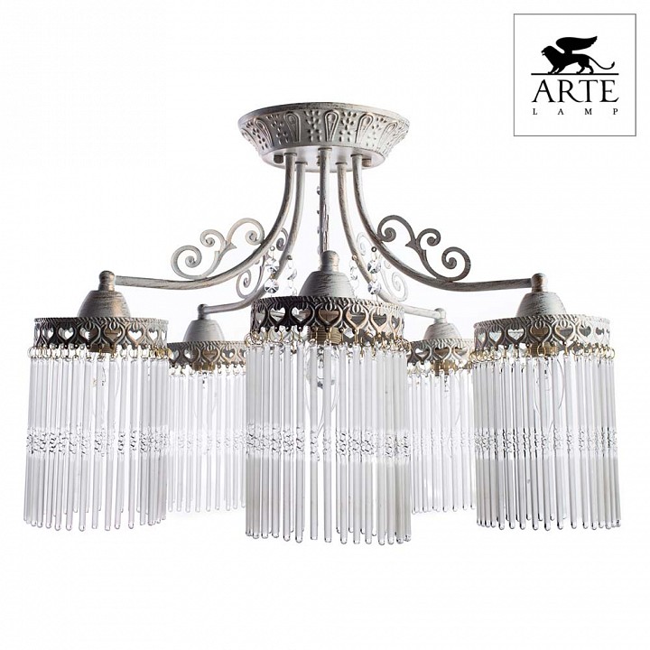 Фото 2 Потолочная люстра - A1678PL-5WG - Arte Lamp Фото 2 Потолочная люстра A1678PL-5WG в стиле флористика