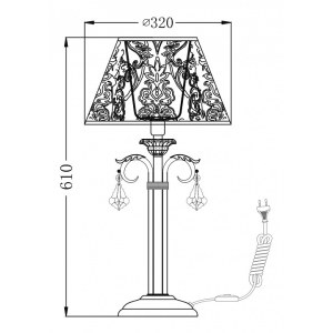 Схема Настольная лампа декоративная ARM219-22-G в стиле флористика