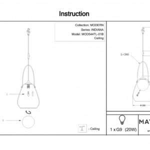Схема Настольная лампа декоративная MOD544TL-01B в стиле техно